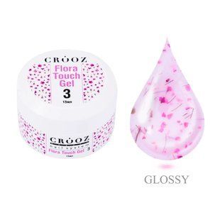 Crooz Flora Touch Gel №03 &mdash; молочный гель с розовыми сушеницами для весеннего маникюра. 1253591 фото