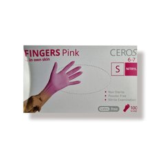Перчатки нітрилові Fingers Pink S 100 штук 1230135 фото