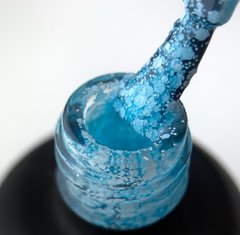 Гель-лак ART Bubble №B006 (напівпрозорий блакитний з білими пластівцями), 6 мл 1230717 фото