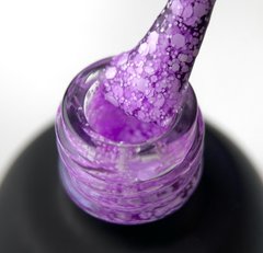 Гель-лак ART Bubble №B007 (напівпрозорий фіолетовий з білими пластівцями), 6 мл 1230718 фото