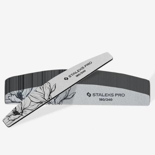 ПИЛКА ДЛЯ НОГТЕЙ МИНЕРАЛЬНАЯ STALEKS PRO EXPERT 40 100/180 ГРИТ (ПОЛУМЕСЯЦ) 25 ШТ 1231674 фото