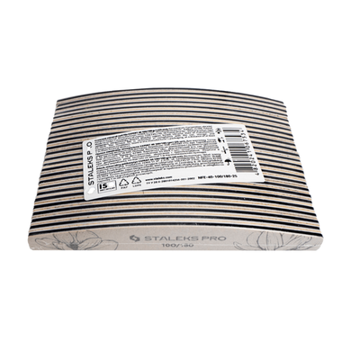 ПИЛКА ДЛЯ НОГТЕЙ МИНЕРАЛЬНАЯ STALEKS PRO EXPERT 40 100/180 ГРИТ (ПОЛУМЕСЯЦ) 25 ШТ 1231674 фото