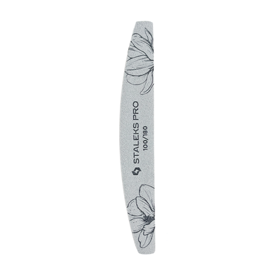 ПИЛКА ДЛЯ НОГТЕЙ МИНЕРАЛЬНАЯ STALEKS PRO EXPERT 40 100/180 ГРИТ (ПОЛУМЕСЯЦ) 25 ШТ 1231674 фото