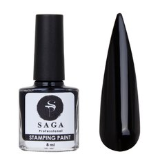 Лак-фарба для стемпінгу Saga 02 чорний, 8 мл. 260002 фото