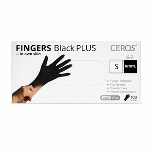 Перчатки нітрилові Ceros Black Plus 5.0г S 100 штук 1253864 фото