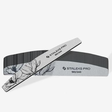 ПИЛКА ДЛЯ НІГТІВ МІНЕРАЛЬНА STALEKS PRO EXPERT 40 180/240 ГРИТ (ПІВМІСЯЦЬ) 25 ШТ 1231685 фото