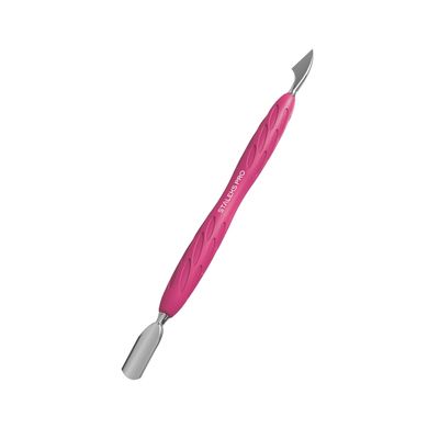 Лопатка манікюрна з силіконовою ручкою “Gummy” UNIQ 10 TYPE 3 (пушер округлий вузький + топірець) 1231448 фото