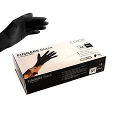 Перчатки нітрилові Fingers Black М 100 штук 1231220 фото